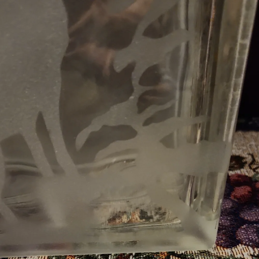 $40 Add On Cubed Frosted Glass Wolf Decor - Picture 5 of 11